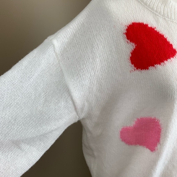 NWOT SHEIN Heart Pattern Pullover Knit Sweater - Picture 6 of 10